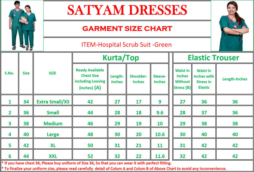 Satyam Dresses Green Cotton scrub suit Size 34 XS Shirt Pant Hospital Scrub Price in India Buy Satyam Dresses Green Cotton scrub suit Size 34 XS Shirt Pant Hospital