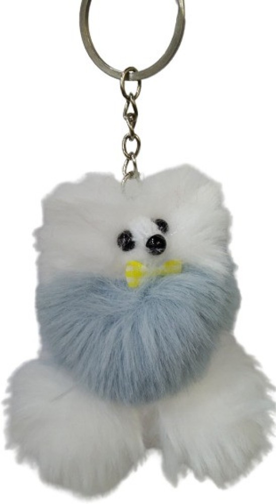 seasons cuddly very soft fur dog key chain key ring ,bag charm Key