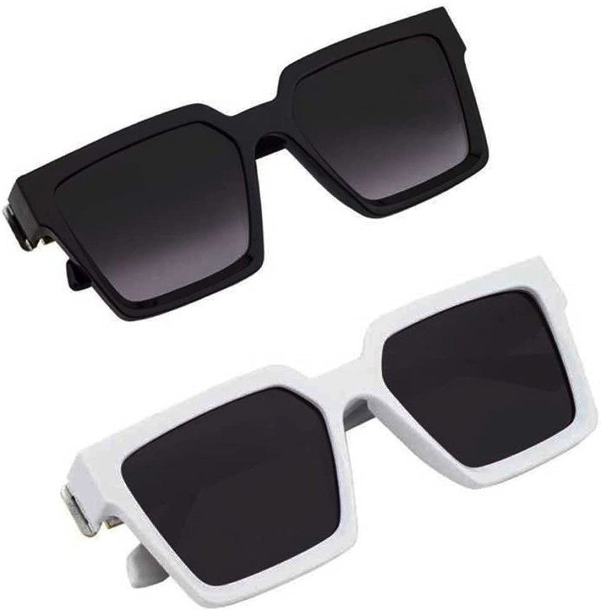 Buy hipe Retro Square Sunglasses Black For Men & Women Online @ Best Prices  in India