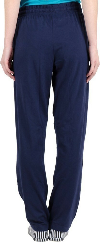 Splash Women Navy Blue Regular Fit Solid Trousers