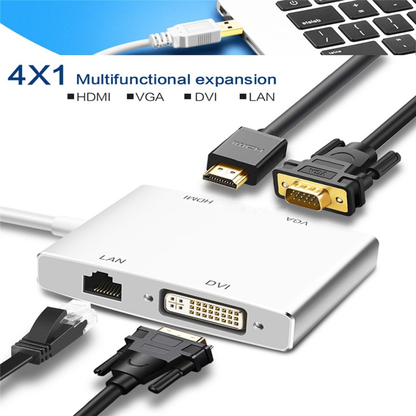 Type C to USB 3.1/HDMI-compatible/DP/VGA/Mini DP/RJ45 Adapter Plug  Converter Projection