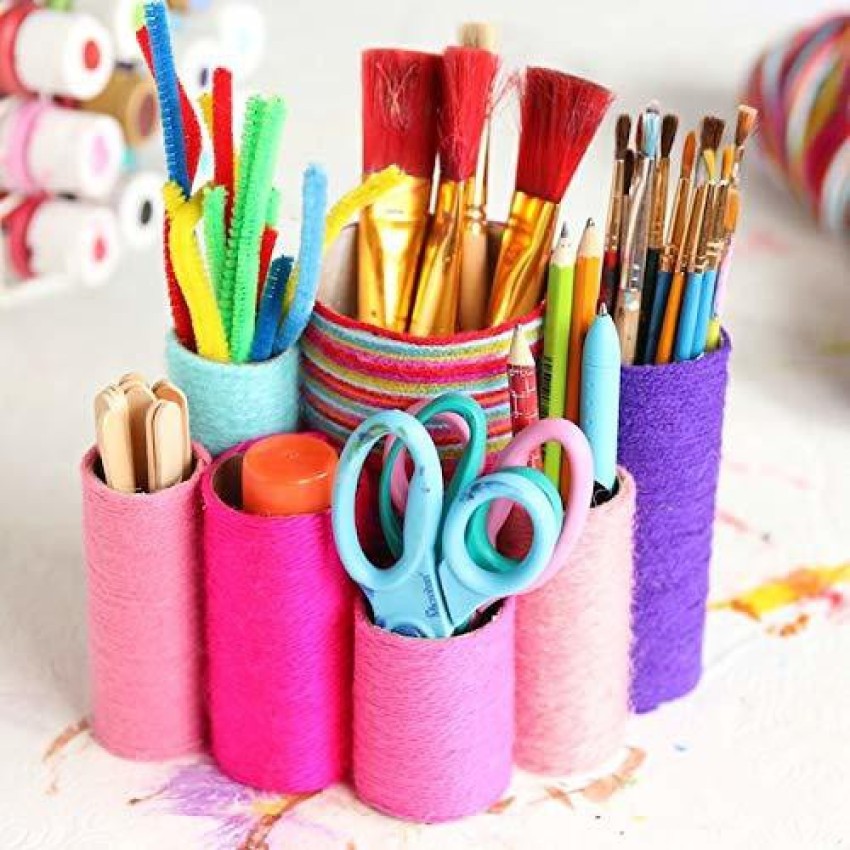 anjanaware DIY Art and Craft Materials Kit Hobby Art And Craft Decoration  Items with Origami Ice Cream Sticks Colourful Tapes Ribbon Rope Mirror  Sparkle and More for Kids - DIY Art and