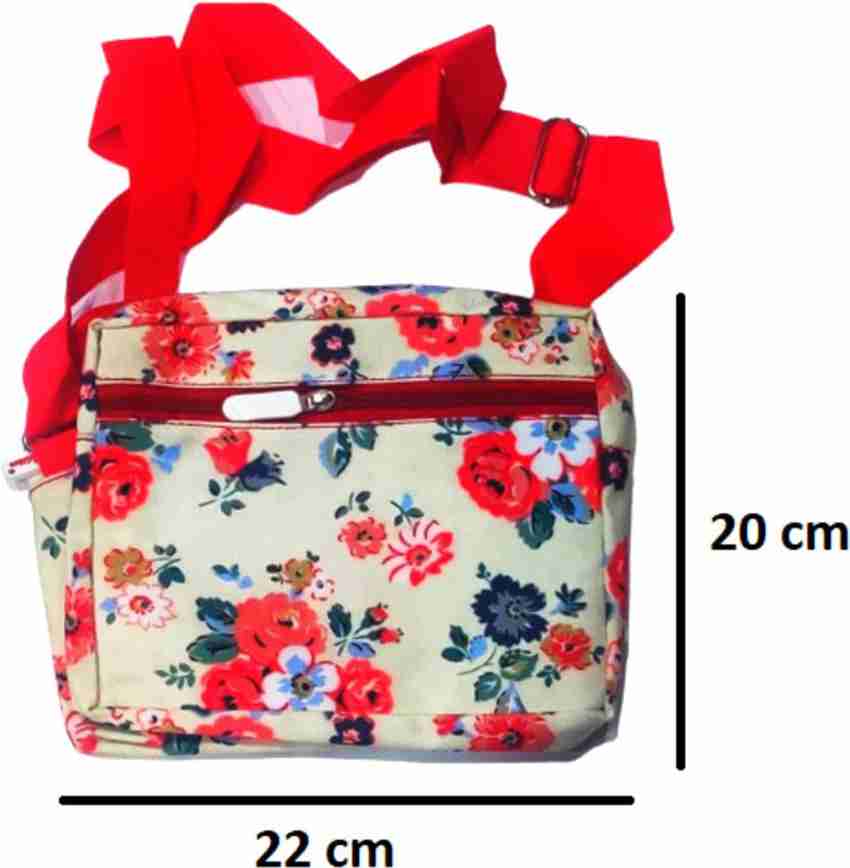 Flipkart Magic of Gifts Beautiful Nylon Floral Design Shoulder Bag Cross Body Bag for Girls Women Stylish Travel Bag with Two Zipper Pockets One Open Pocket with Adjustable Shoulder Strap Waterpro...