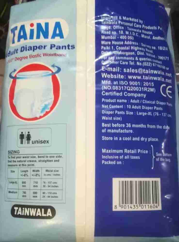 Taina ADULT LARGE-XL DIAPER Adult Diapers - L - XL - Buy 40 Taina Adult  Diapers