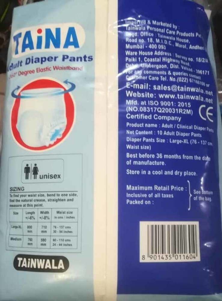 Taina ADULT LARGE-XL DIAPER Adult Diapers - L - XL - Buy 40 Taina