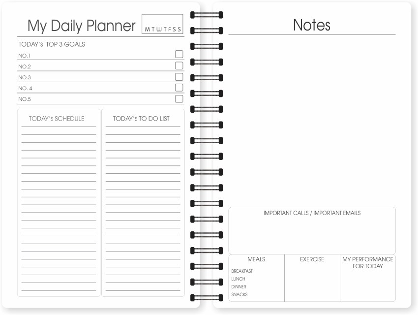 ESCAPER Back To School Theme Daily Planner Diary (A5 Size - 8.5L x 5.5W -  80 Days Plan) | Daily Planner for Students | Daily Planner Notepad A5
