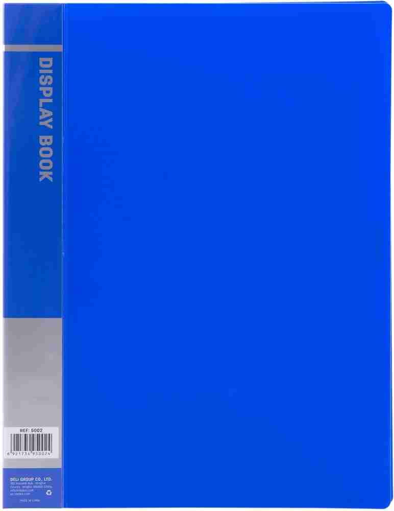 A4 Display Book File Folder with 20 Pockets Blue
