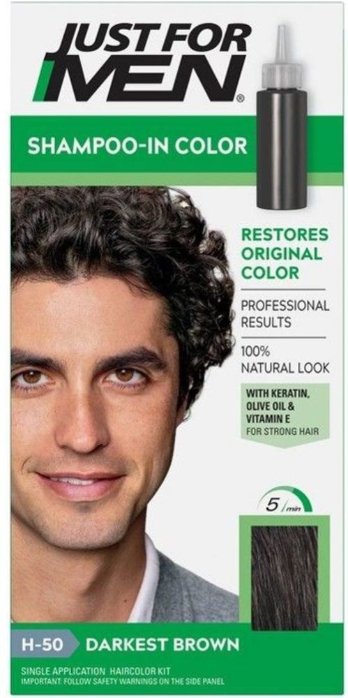 JUST FOR MEN Shampoo-In Color Gray Hair Coloring for Men , Darkest