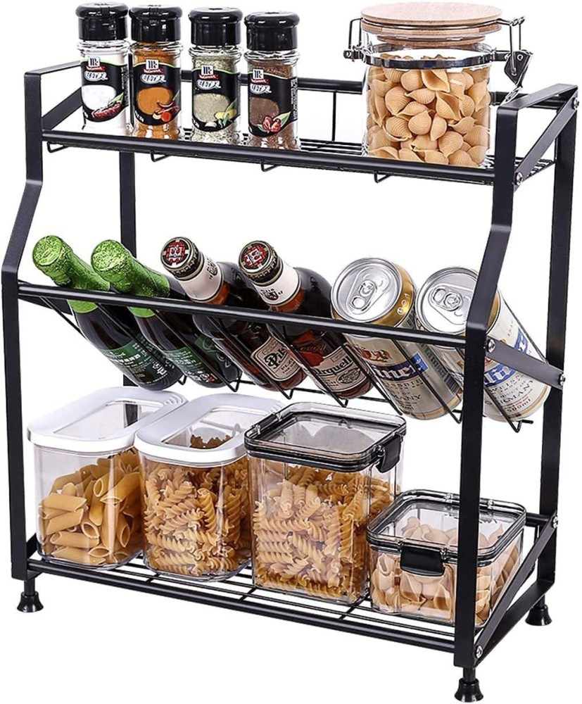 D&V ENGINEERING Utensil Kitchen Rack Iron 3-Tier Kitchen Storage Shelf Stand,  Kitchen Countertop Organizer, Spice Rack, Price in India - Buy D&V  ENGINEERING Utensil Kitchen Rack Iron 3-Tier Kitchen Storage Shelf Stand