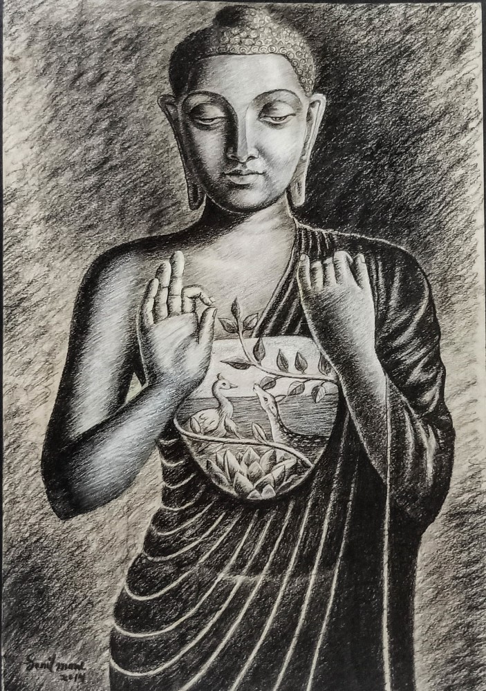 Yunesh Arts  Drawing of Gautam Buddha  Drawing video  Facebook