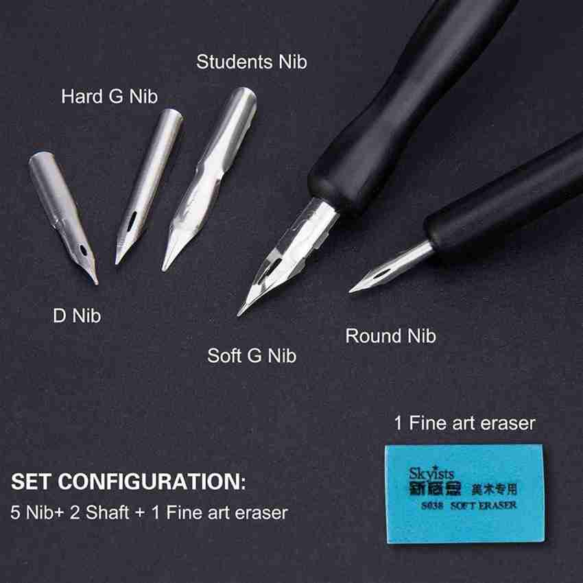 Dip Pen Set Manga Comics Art G Pen Set- 5 Nibs 2 Body Handle