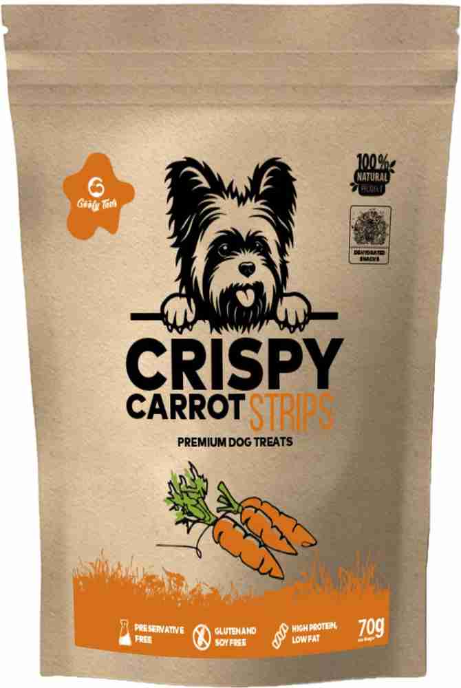 Dehydrated carrot top dog treats
