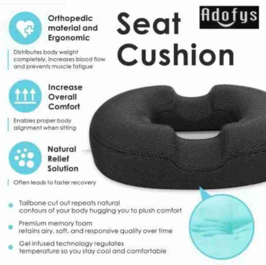 DONUT PILLOW CUSHION SEAT HIP SUPPORT WOMEN MEN MEMORY FOAM HEMORRHOID  RELIEF