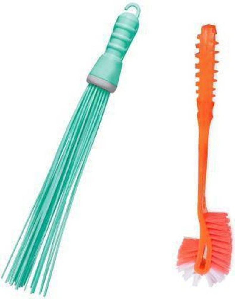 Mohprit Plastic Broom Toilet Brush and Bathroom Scrubber Brush