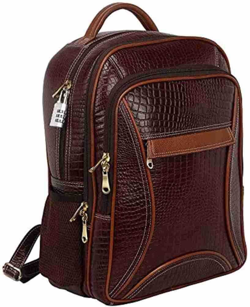 Leather office backpack for mens clearance
