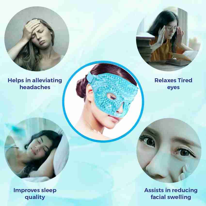 1pc Reusable Cold Gel Face Mask Blue Full Face Mask Ice Gel Eye Face Mask  Fatigue Relief Relaxation Facial Skin Care Tools
