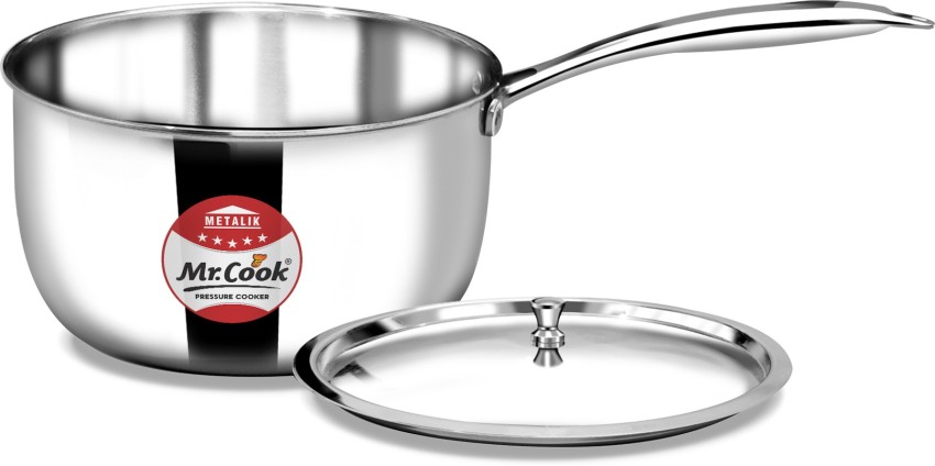 Mr.Cook Tri-Ply Sauce Pan 20 cm diameter with Lid 3.1 L capacity Price in  India - Buy Mr.Cook Tri-Ply Sauce Pan 20 cm diameter with Lid 3.1 L  capacity online at