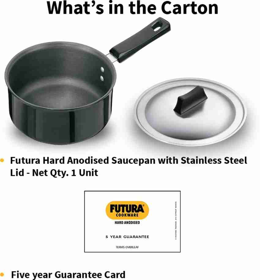 Buy Hawkins Futura Non-stick Sauce Pan 20 cm Diameter with Lid 3 L (NS30G)  Online at Best Price