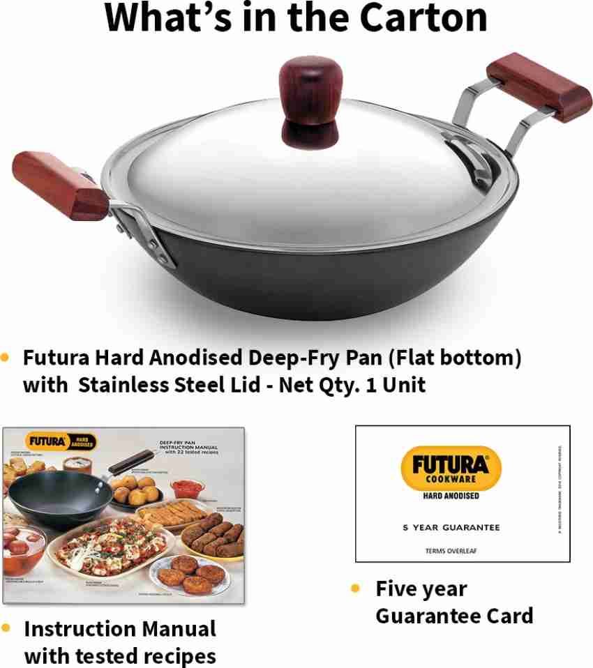 Futura Hard Anodized Deep Fry Pan 3.75 Liters with SS Lid AD375S