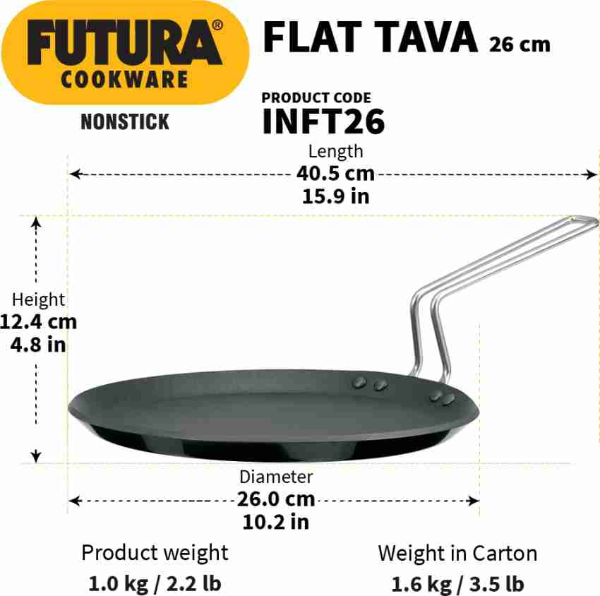 Buy Hawkins Futura Non-Stick 22cm Tawa with Stainless Steel Handle, Black  (NT22) Online at Best Prices in India - JioMart.