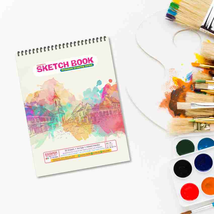 Paper Sketch Book For Watercolor Drawing Art Sketchbook 50 Sheets School  Pad