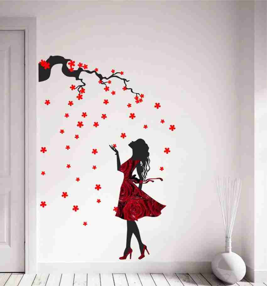 Psychedelic Collection 152 cm Wall Sticker Beautiful dreamy girl standing  in tree Self Adhesive Sticker Price in India - Buy Psychedelic Collection  152 cm Wall Sticker Beautiful dreamy girl standing in tree