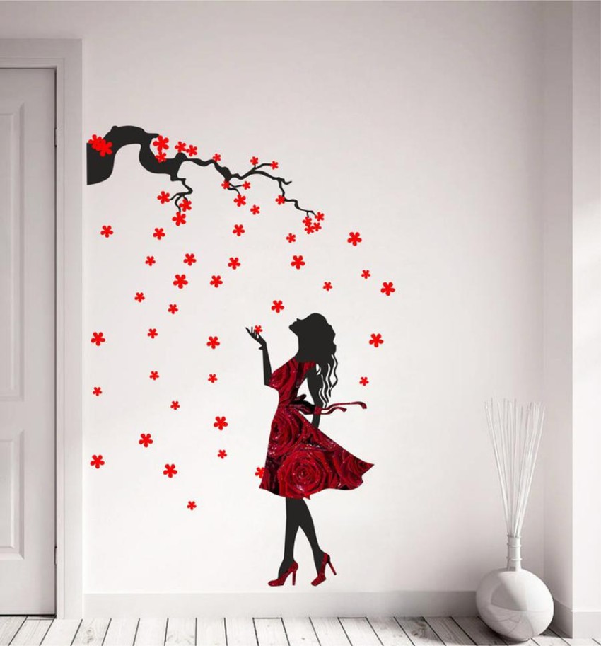 Psychedelic Collection 152 cm Wall Sticker Beautiful dreamy girl