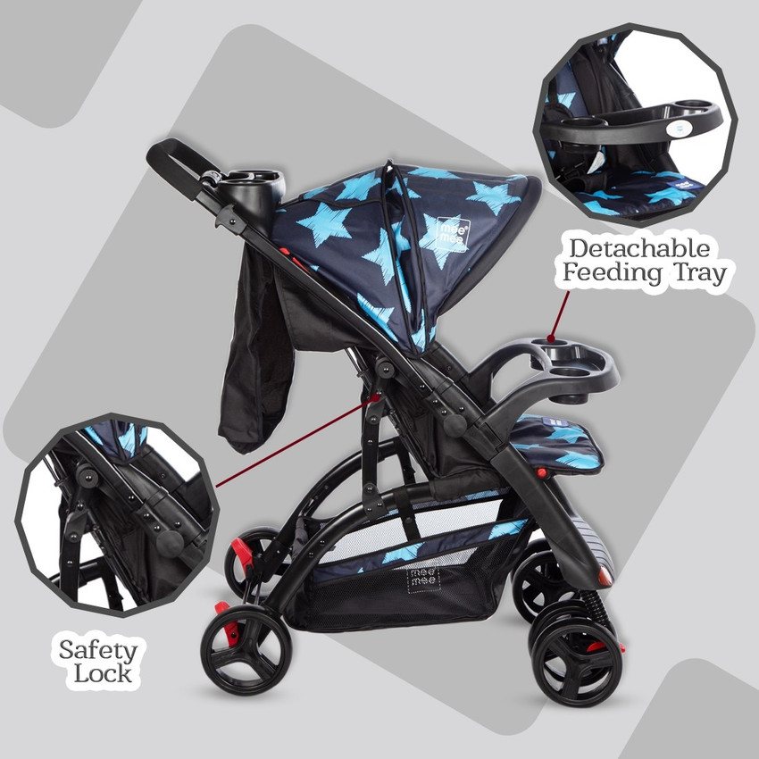 MeeMee Baby Stroller with Shock Absorber Feeding Tray Extra