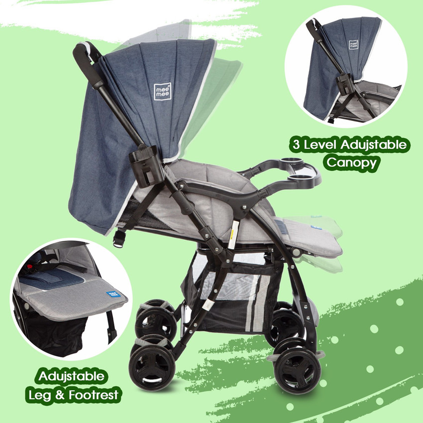 MeeMee Premium Baby Stroller Quick One Hand Folding Removable