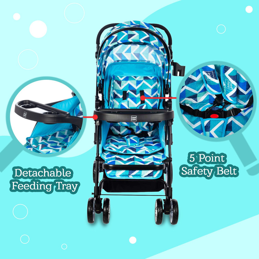 MeeMee Premium Baby Pram with Rocking Function Reversible Handle