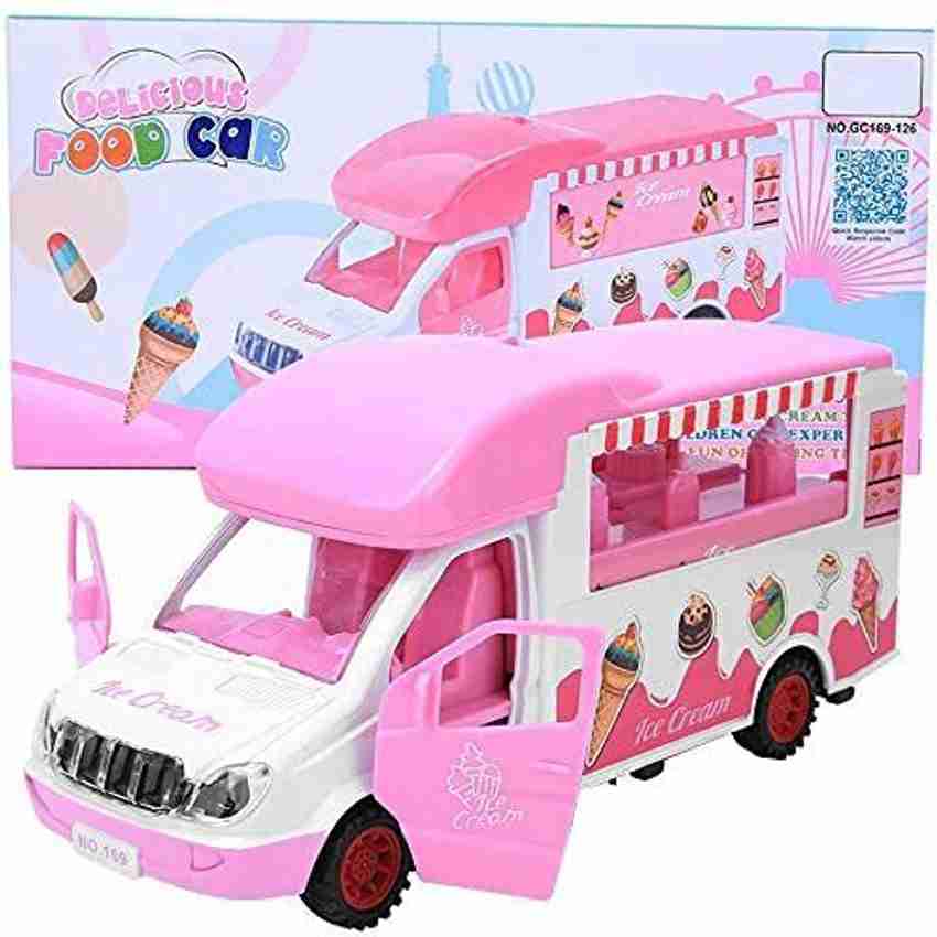 VRUX Bump and Go Food Truck Toy for Kids Battery Operated Ice