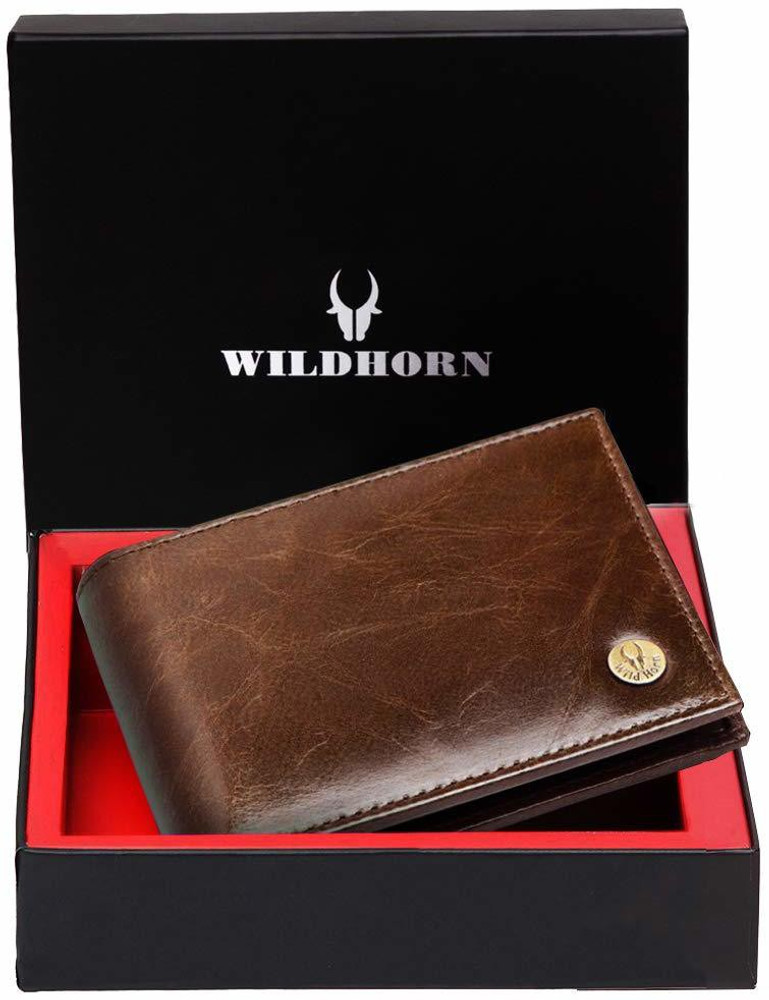 WILDHORN Men Casual Brown Genuine Leather Wallet