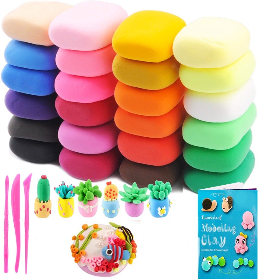 Little's Cry Air Dry Clay For Kids DIY Ultra Light Modeling  Bouncing Clay Kids 12 Different Colorful Clay - Clay Art & Moulding