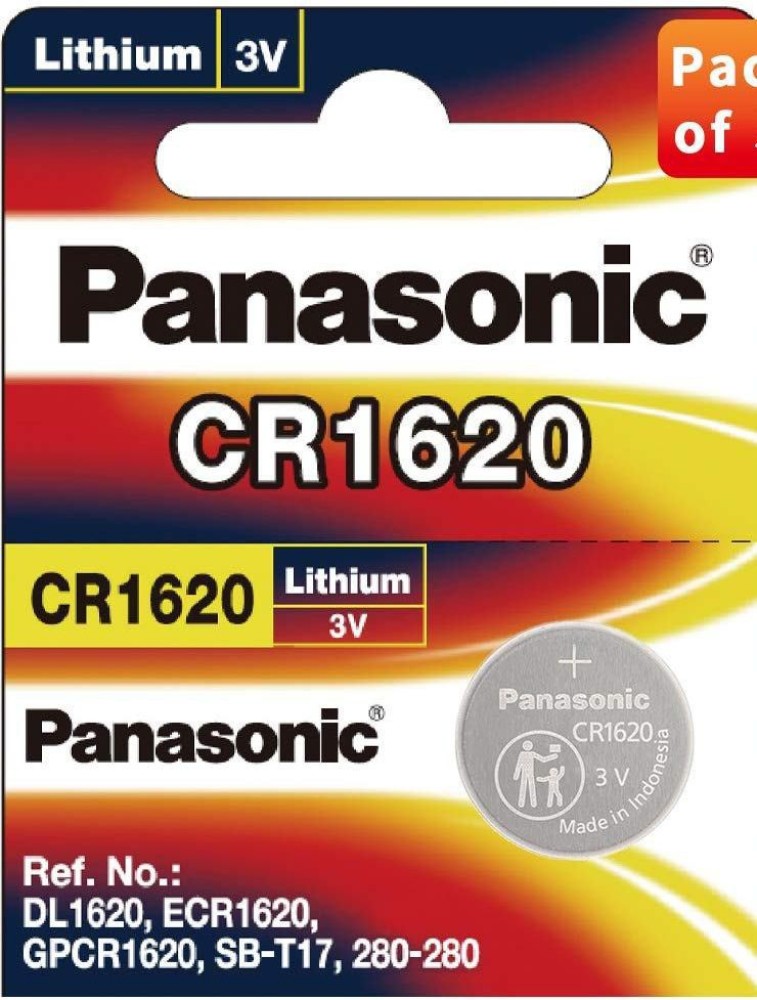 Panasonic CR1620 3V 75mAh Lithium Coin Cell Battery buy online at Low Price  in India 