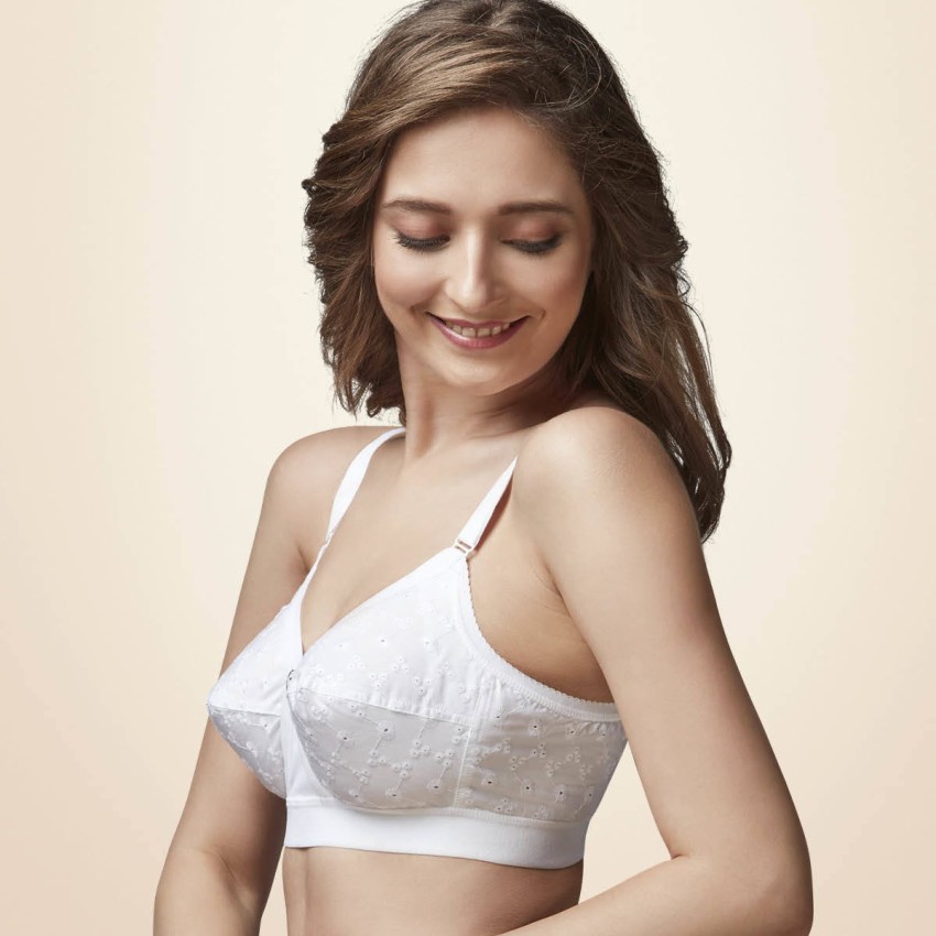 Trylo Padded Non-Wired Full Coverage T-Shirt Bra - White