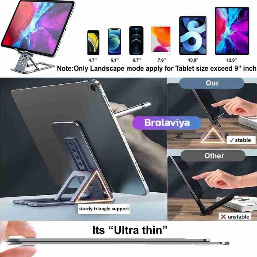 BROLAVIYA Universal Ultra Thin Folding Desktop Stand For Mobile and Tablet  Mobile Holder