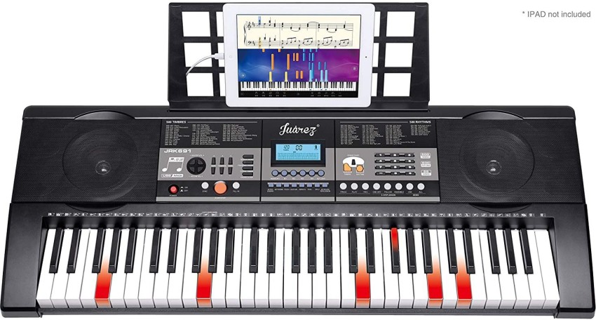 Juarez Opus JRK692 61-Key Electronic Keyboard Piano with LCD Digital  Display, Pitch Bend, MP3 USB MIDI, Touch Response, Adapter, Key Note  Stickers, Music Sheet Stand, 210 Rhythms, 422 Timbres