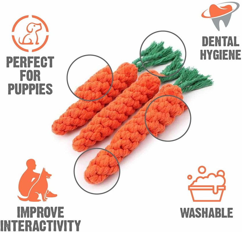 Carrot Shaped Knot Ropes Pet Dog Toys Chew Cat Toy Safe Toys for