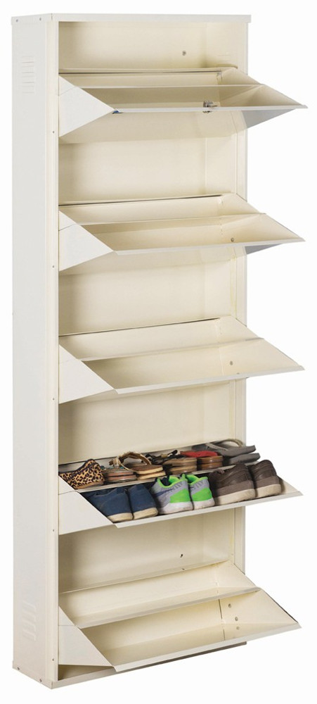 Delite Kom 24 Inches wide Jumbo Five Door Double Decker Powder Coated Wall Mounted Metallic Ivory Metal Shoe Rack Price in India Buy Delite Kom 24 Inches wide Jumbo Five Door