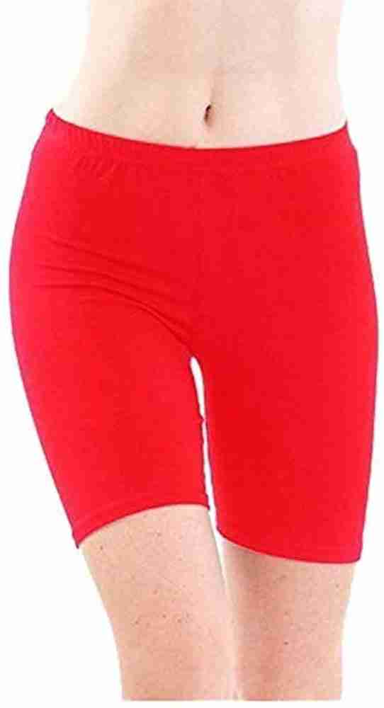 PI World Solid Women Red Cycling Shorts Buy PI World Solid Women