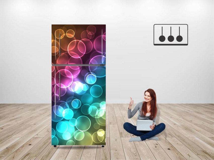 KUKU WALL STICKER 152.4 cm KUKU-REFG-53 “HD 3D Multicolour Fluid Circles  Abstract Fridge Door Skin” Self Adhesive Sticker Price in India - Buy KUKU  WALL STICKER 152.4 cm KUKU-REFG-53 “HD 3D Multicolour