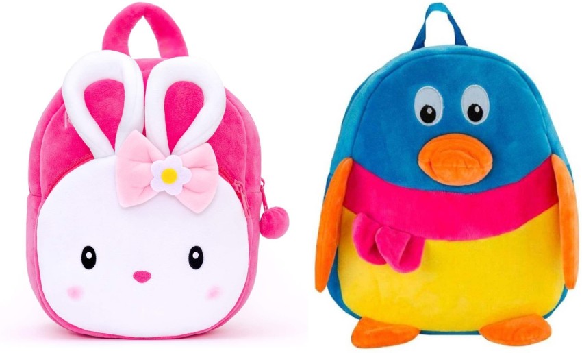 spyLove Kids School Bag Soft Plush Backpack Cartoon Bags Mini Travel Bag  for for Girls Boys Toddler Baby Konggi Rabbit & Minions - 26 cm - Kids  School Bag Soft Plush Backpack