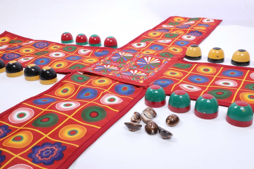 CushionVilla Indian Ludo Game Chausar Game Chopat Indoor Outdoor