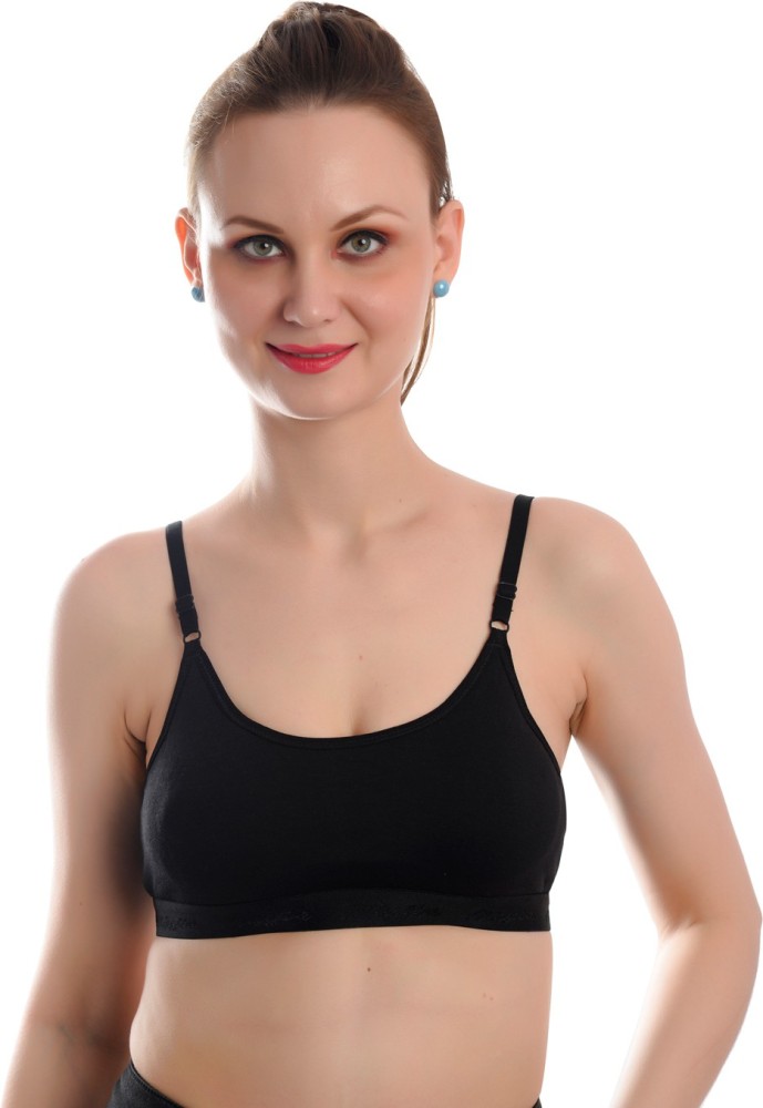 DISOLVE Women's Padded Bra Size (28 Till 32) Skin and Black Color Pack of 2