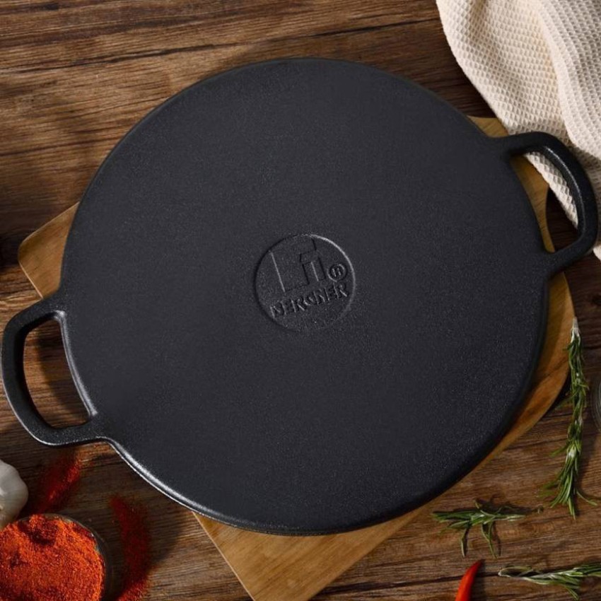 Bergner Elements Pre-Seasoned Cast Iron Dosa Tawa, 30 cm