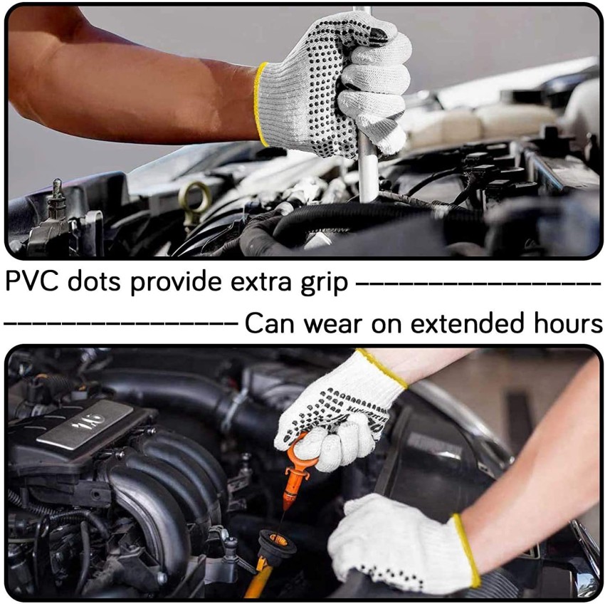 12 PAIRS Men Work Gloves – Lightweight Grip Gloves for Work Available In 4  Sizes – Polyurethane Rubber Coated Gloves - Touchscreen Tactical Gloves