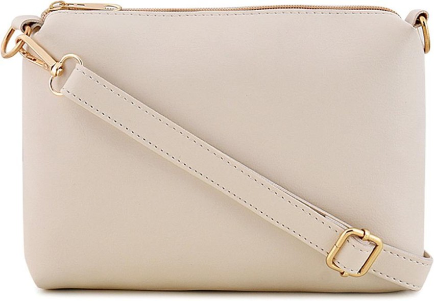 Mark & Keith Textured Shoulder Bag with Metal Accent For Women (White, FS)