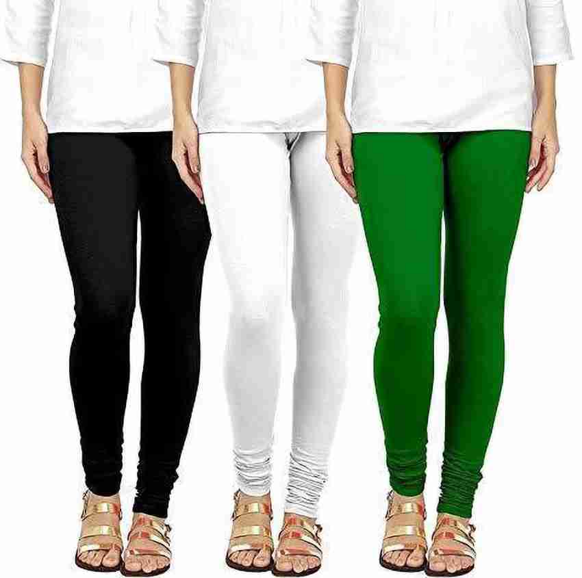Buy Swastik Stuffs Women Churidar Cotton Lycra Leggings Combo (Blue, Grey,  Pink- Pack of 3) Online at Low Prices in India 