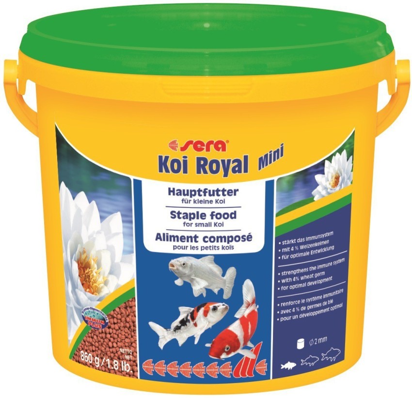 Sera Koi Royal Mini 900g/2lb | Staple Diet For All Koi | Strengthens The  Immune System With 4% Wheat Germ For Optimal Development | 0.9 kg Dry Young