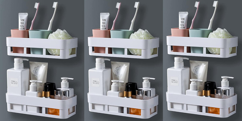 YTKO COMBO OF 6 PCS Bathroom Shelf Rack Kitchen Shelf Wardrobe